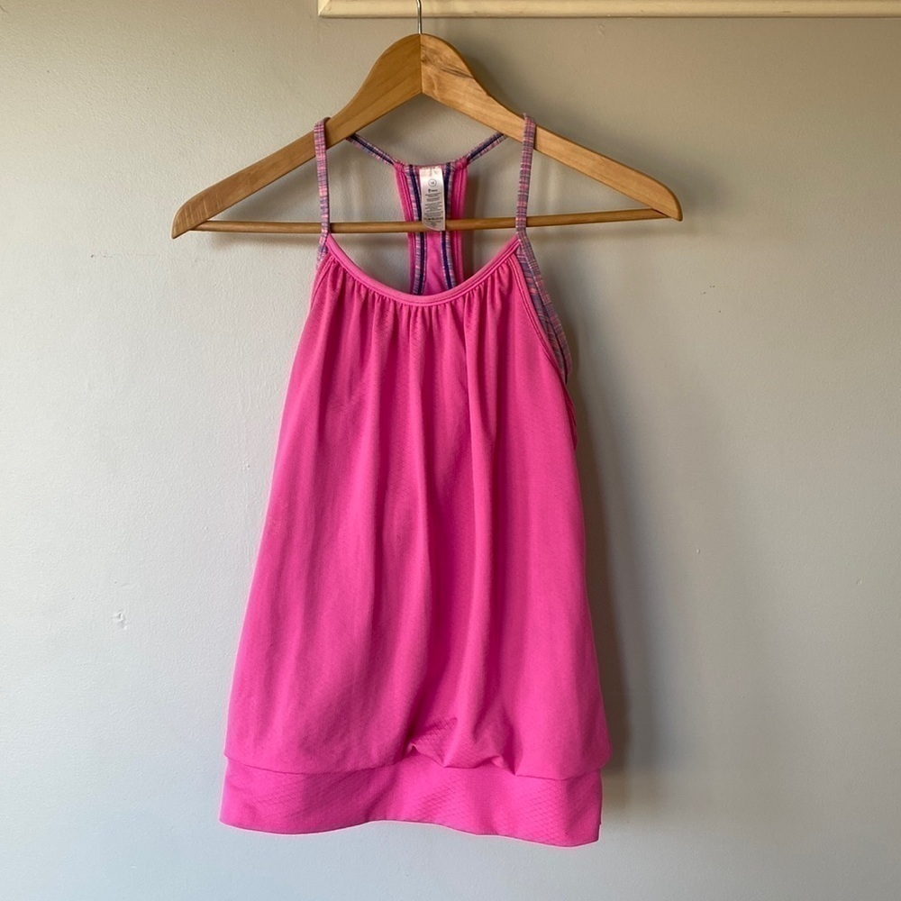 Ivivva double Dutch athletic teen tank top pink youth size 14
